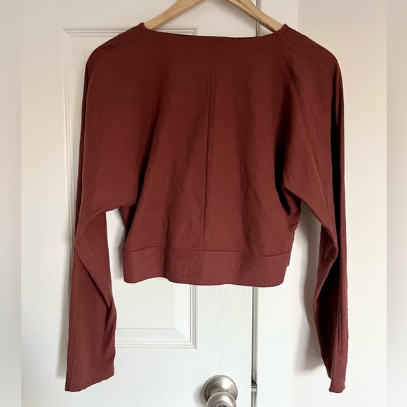 Zara Crop Wrap Top in Rust Red (Size S) - Picture 4 of 4